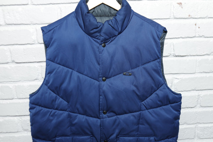 Oakley Reversible Blue Puffer Vest 2000s XL