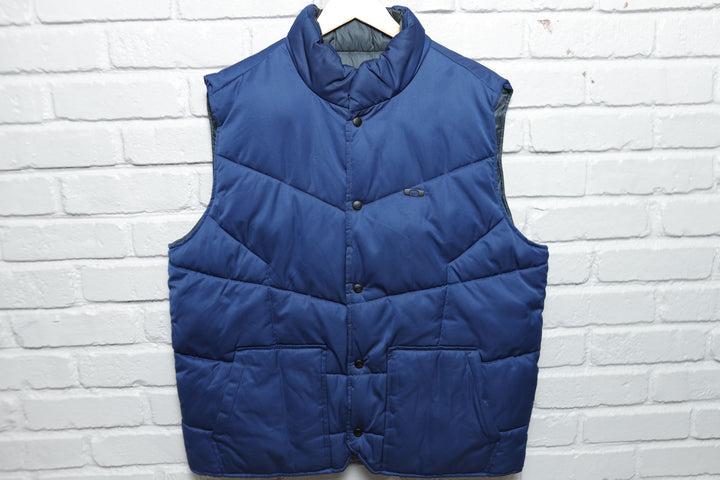 Oakley Reversible Blue Puffer Vest 2000s XL
