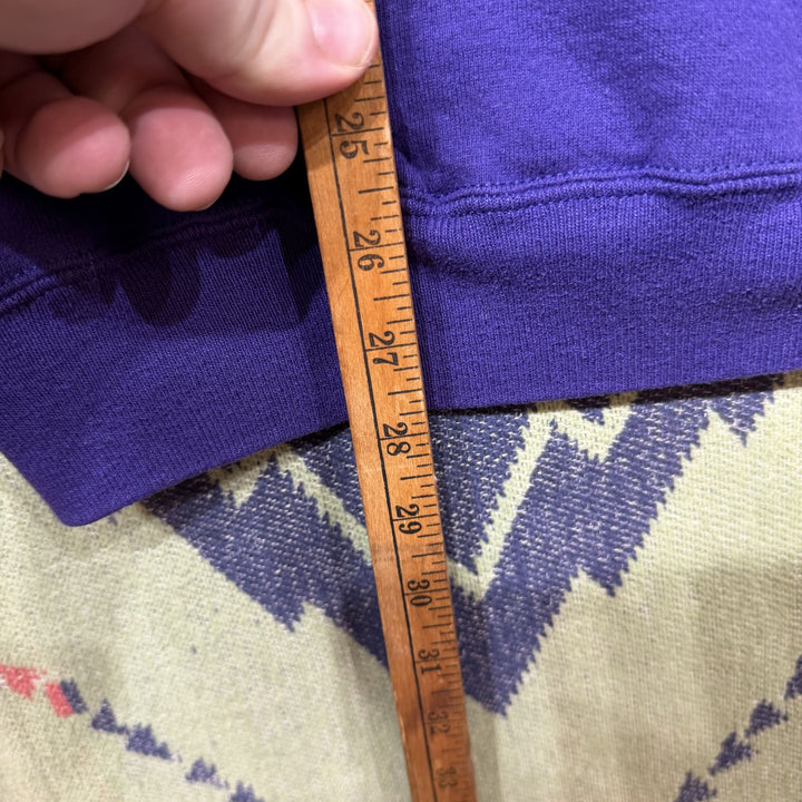 Georgetown Hoyas Vintage Buff Dog Purple Sweatshirt Large 90s Rare University