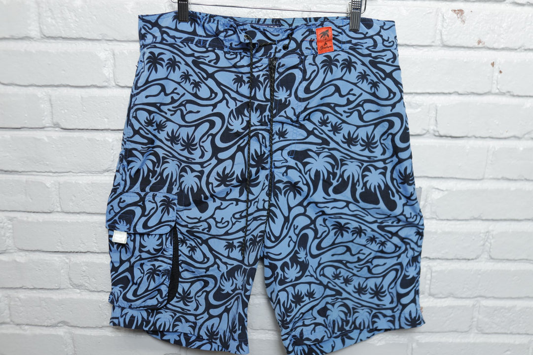 Structure Vintage Hawaiian Cargo Swim Shorts Y2k 2000s Medium