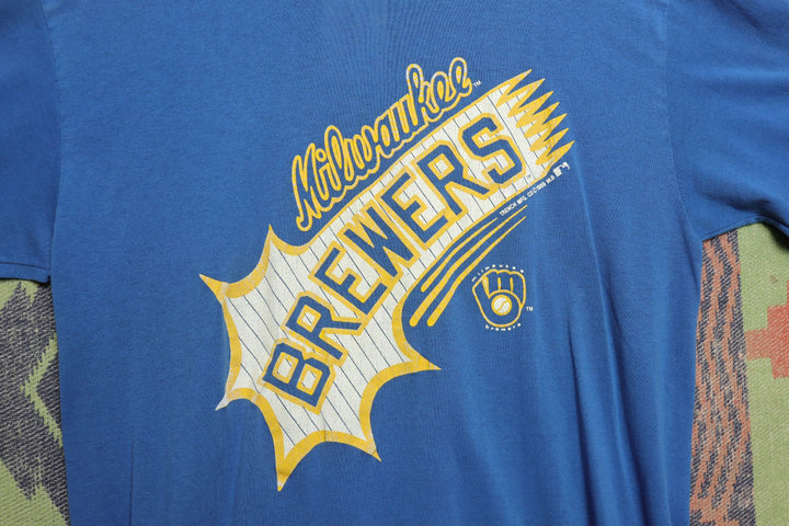 Milwaukee Brewers Vintage T Shirt Large 80s