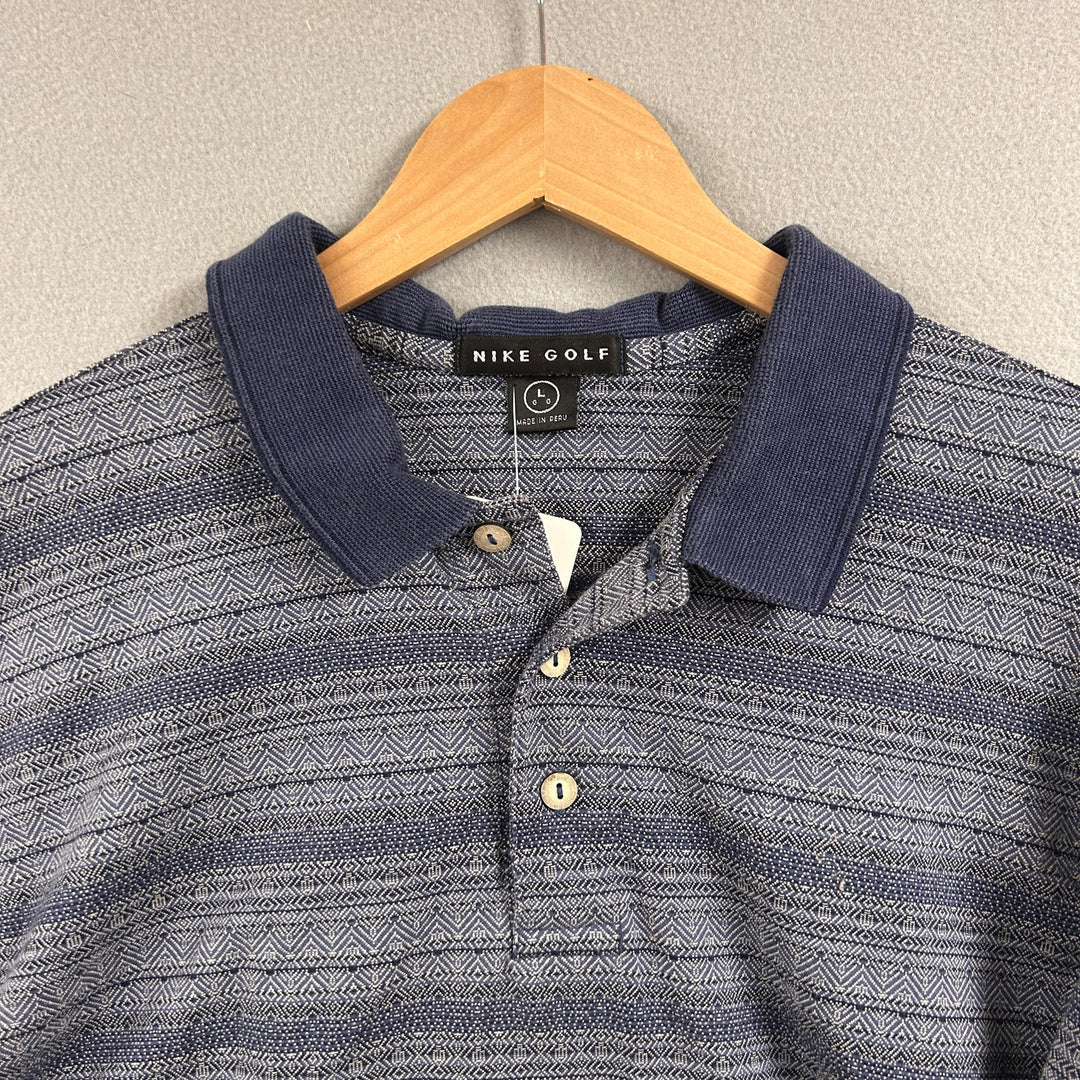 Vintage Nike Golf Striped Polo Shirt Size Large