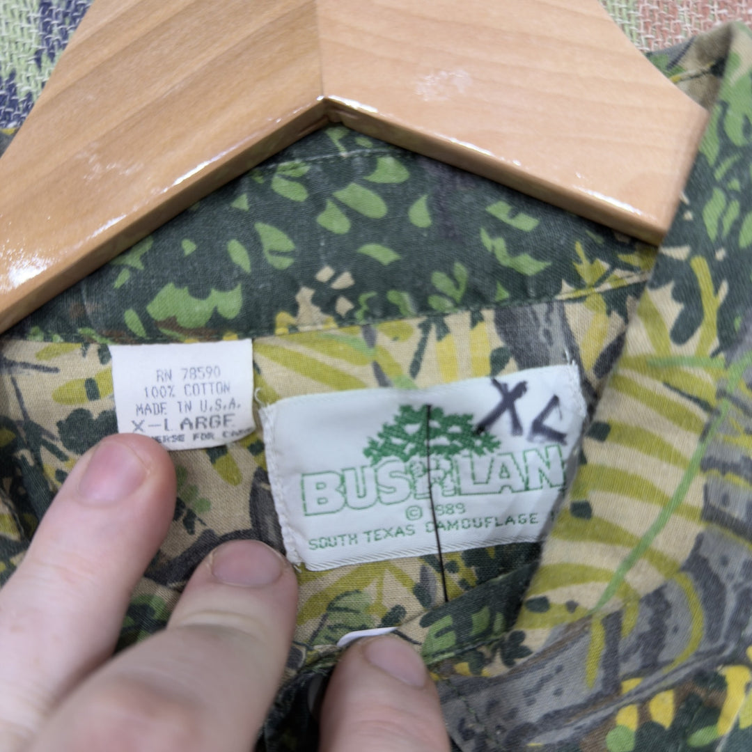 Bushlan Camo Vintage Button Down Shirt XL 80s