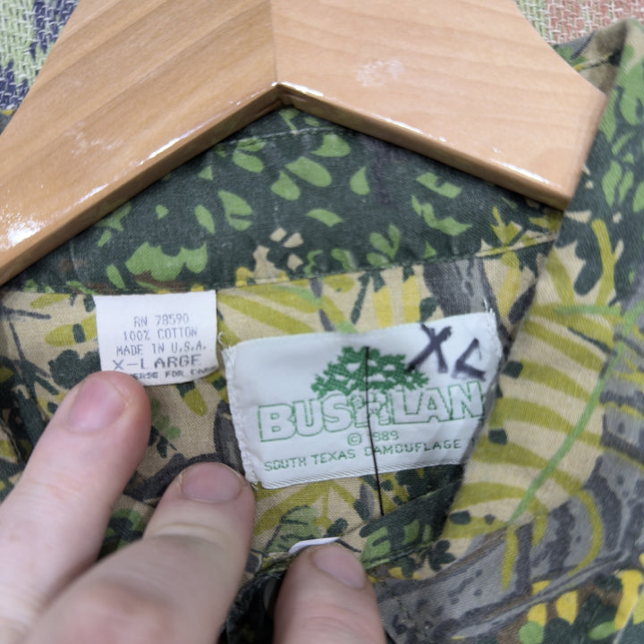 Bushlan Camo Vintage Button Down Shirt XL 80s