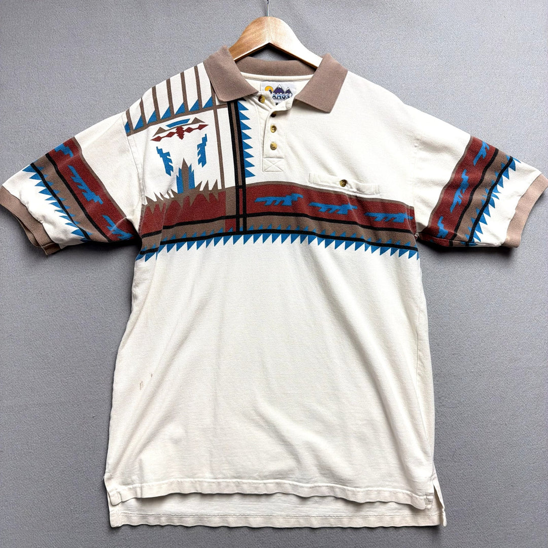 Vintage Alamosa Western Polo Shirt Size Medium