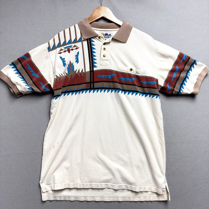 Vintage Alamosa Western Polo Shirt Size Medium