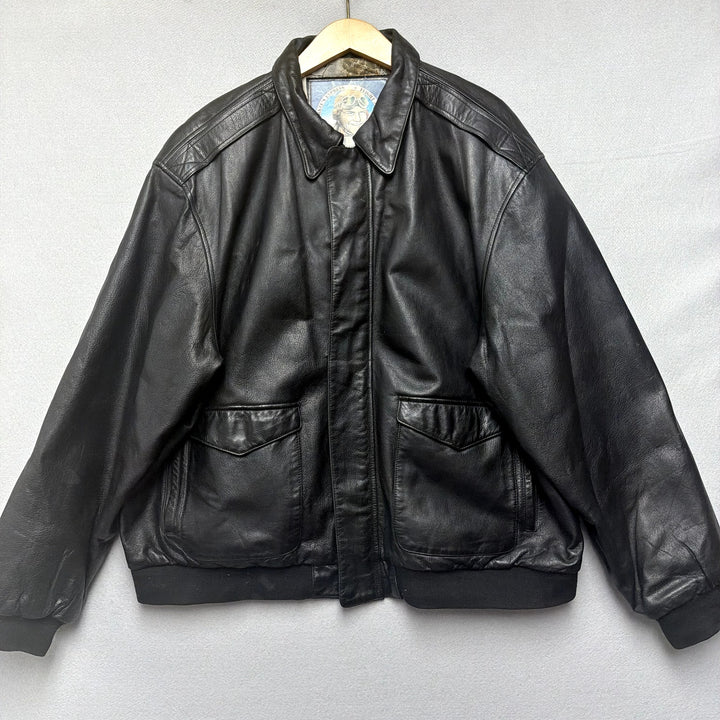 Vintage Durkee's Express A2 Leather Flight Bomber Jacket Size XXL
