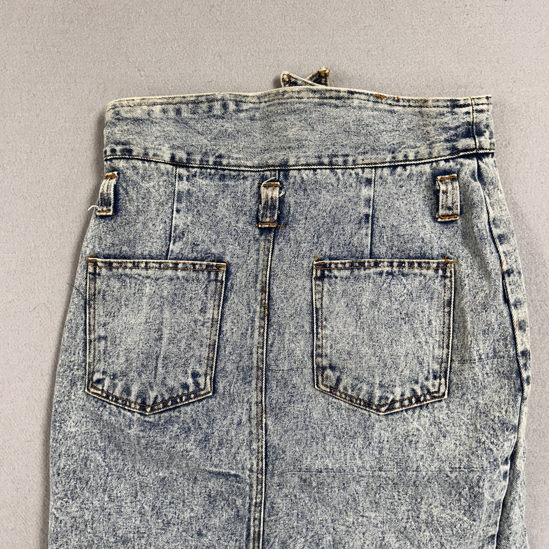 Vintage Gitano Acid Wash Denim Skirt Size 14