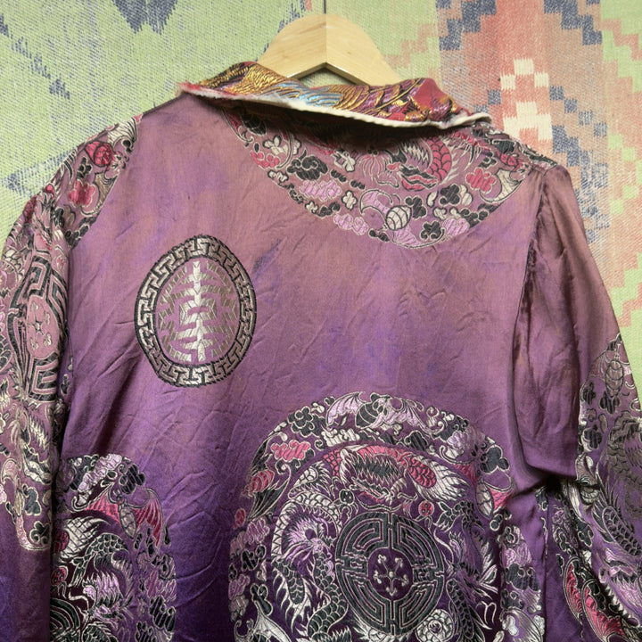 Japanese Kimono Style Vintage Jacket Medium 80s