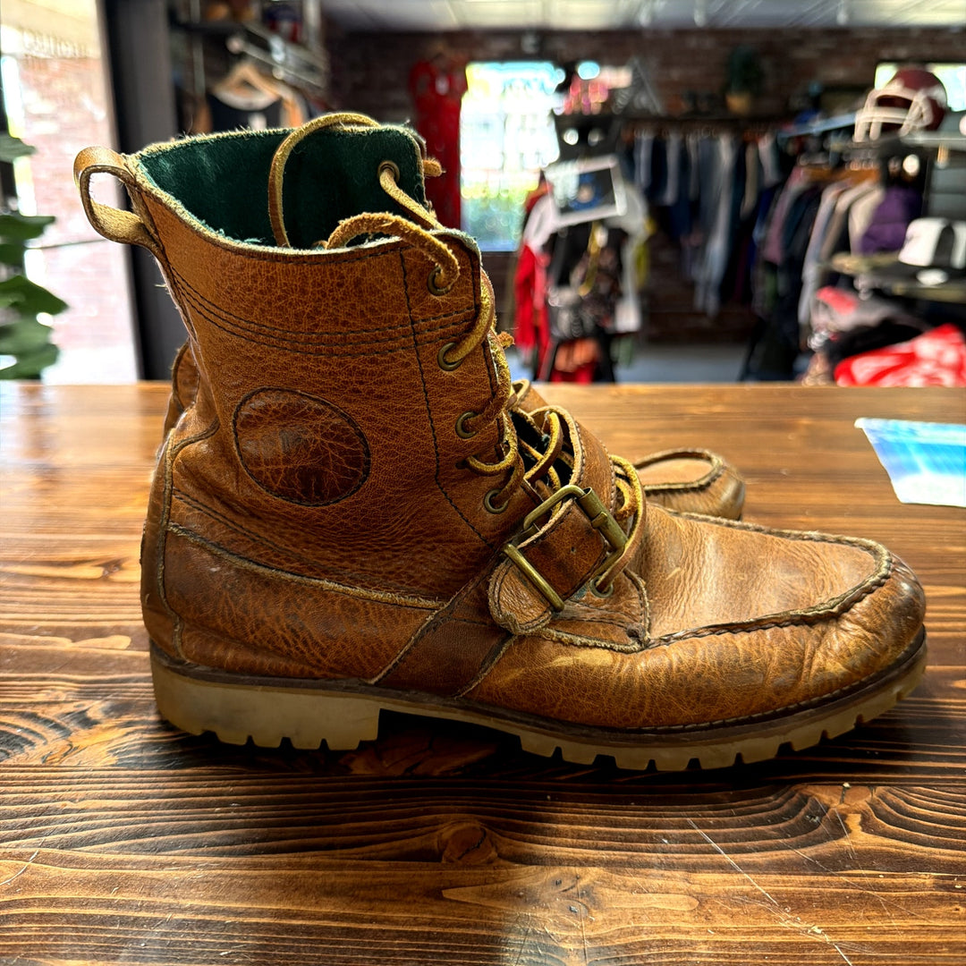Vintage Polo Ralph Lauren Brown Leather Ranger Boots Size 9.5