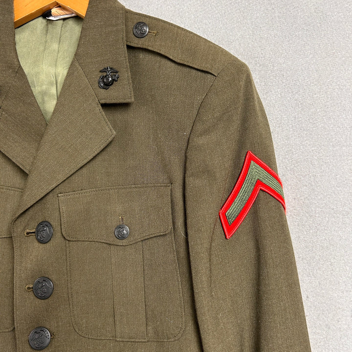 USMC Private First Class Dress Green Jacket No Belt Crown Clothing Size 40S