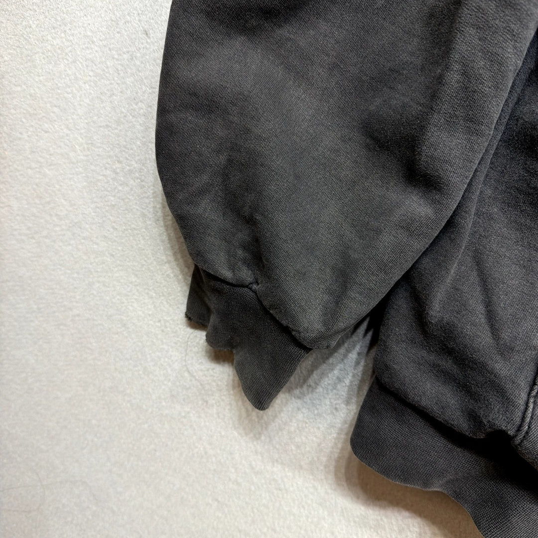 Vintage Black Thermal Lined Hoodie Size XXL