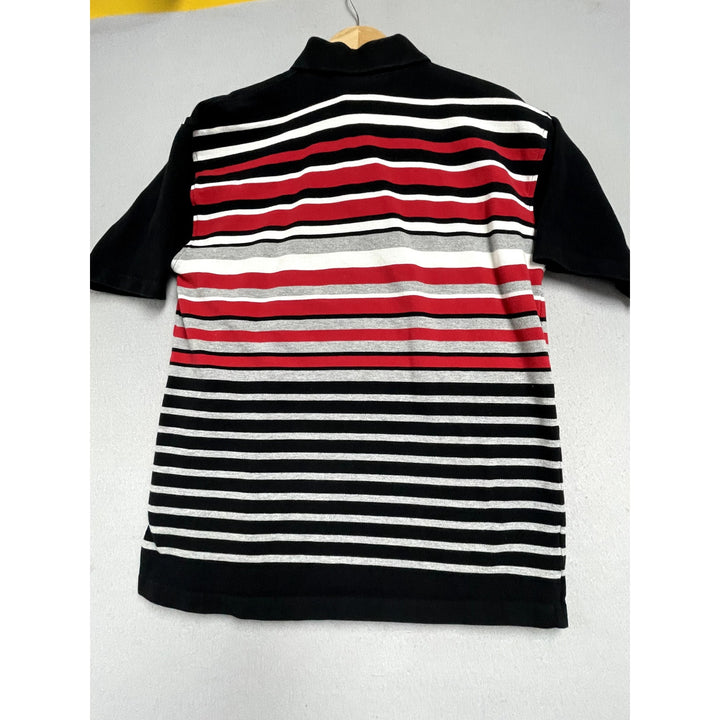 Y2K Avirex Men's Black Red Grey Polo Size Medium