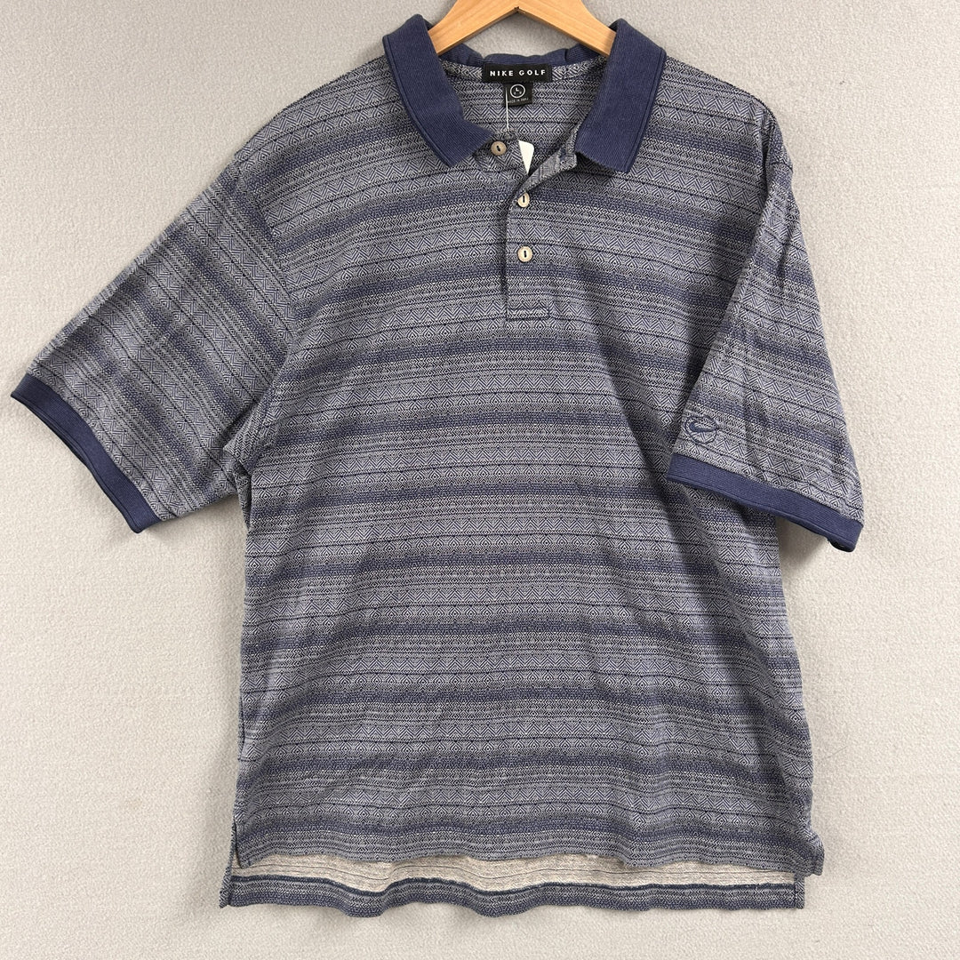 Vintage Nike Golf Striped Polo Shirt Size Large