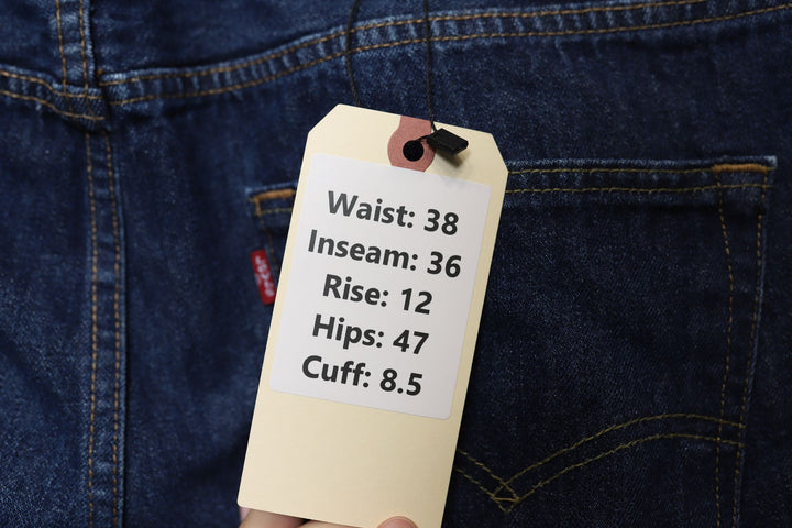 levis 501 dark denim jeans size 38/36