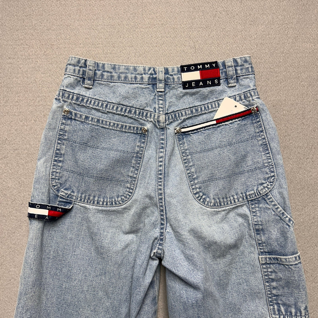 Vintage Y2K Tommy Hilfiger Light Wash Carpenter Pants Wide Leg 24x27