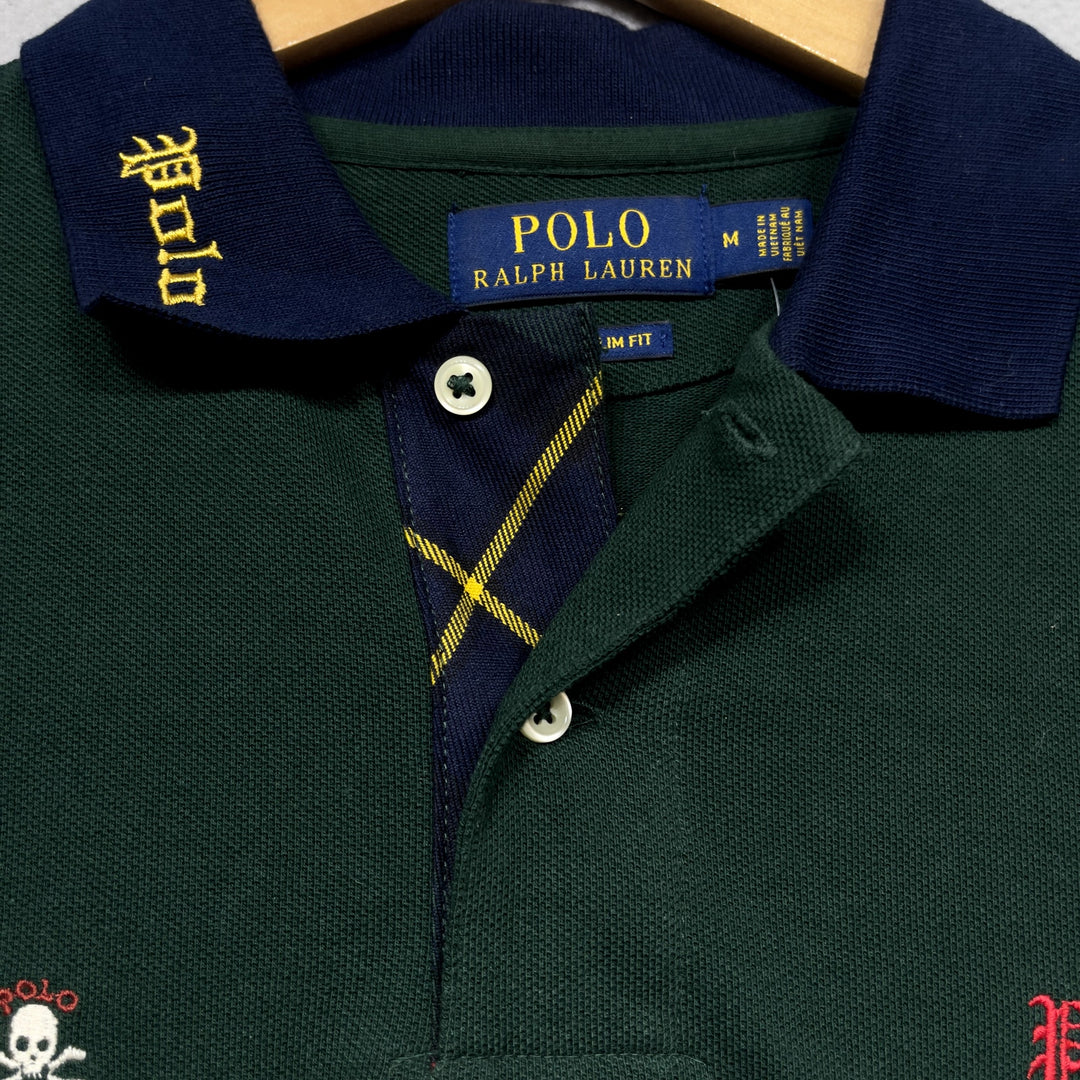 Polo Ralph Lauren Skull and Crown Embroidered Polo Shirt size Medium