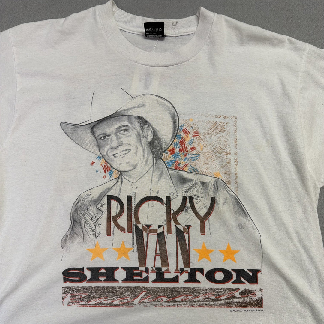 Vintage Ricky Van Shelton Backroads Tour Country T Shirt Size XL