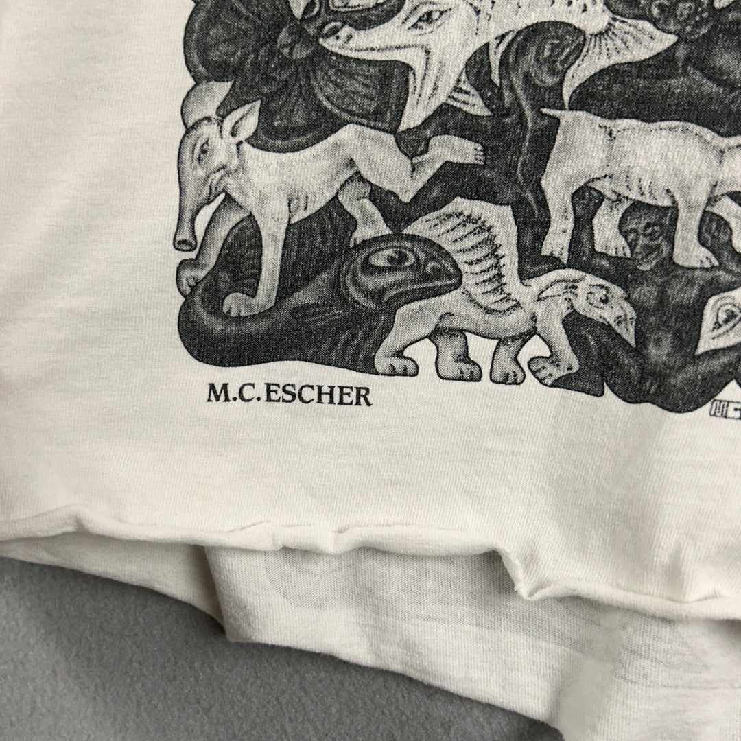 Vintage MC Escher Cropped Art T Shirt Size Medium