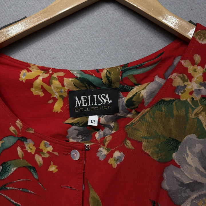 Vintage Melissa Collection Rayon Hawaiian Dress Size 12
