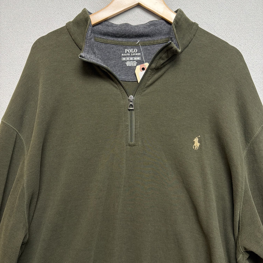Polo Ralph Lauren Quarter Zip Green Sweatshirt Size XXL Big