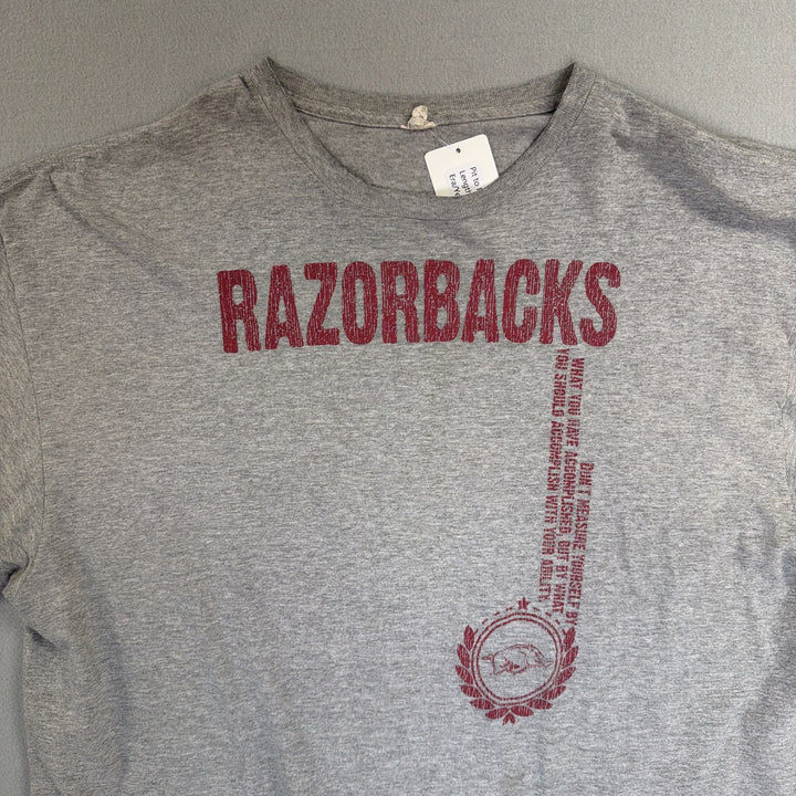 Arkansas Razorbacks Gray T Shirt Size XL