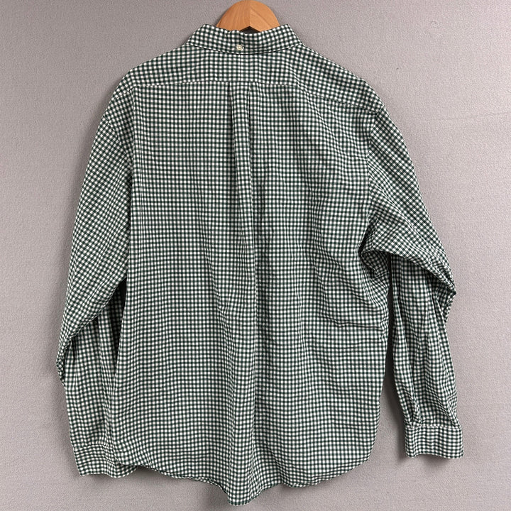 Vintage Polo Ralph Lauren Green Gingham Plaid Shirt Size XXL