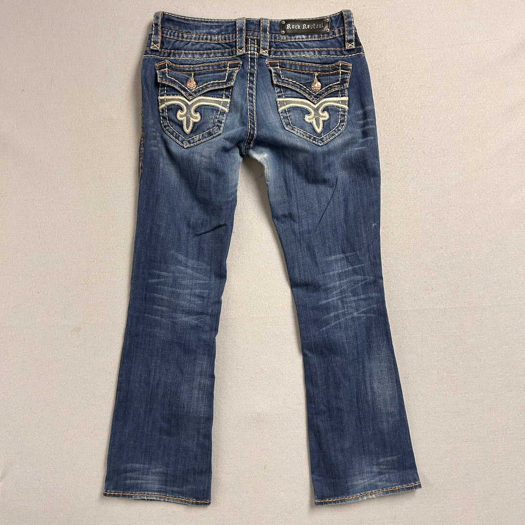 Women's Rock Revival Paula Boot Cut Big Stitch Jeans 34x32