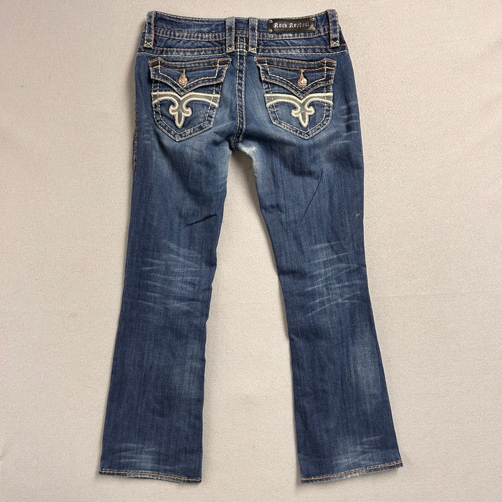 Women's Rock Revival Paula Boot Cut Big Stitch Jeans 34x32