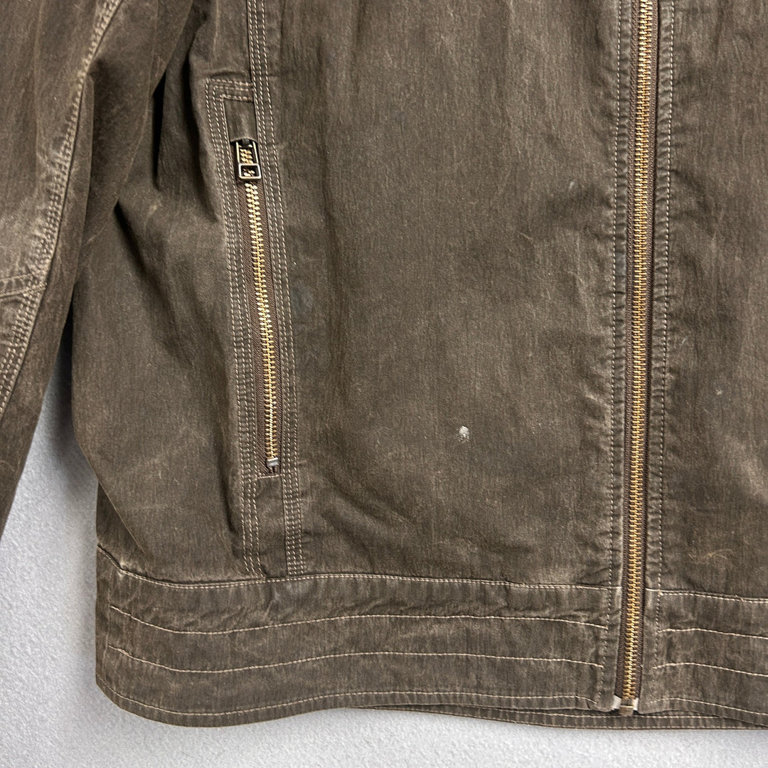 Kuhl Brown Canvas Zip Up Patina Dye Jacket Size Large
