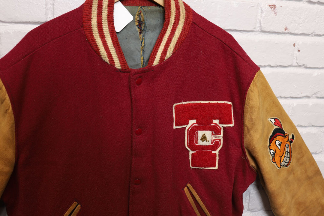 60s Vintage Wrestling letterman Native American Jacket Size Large