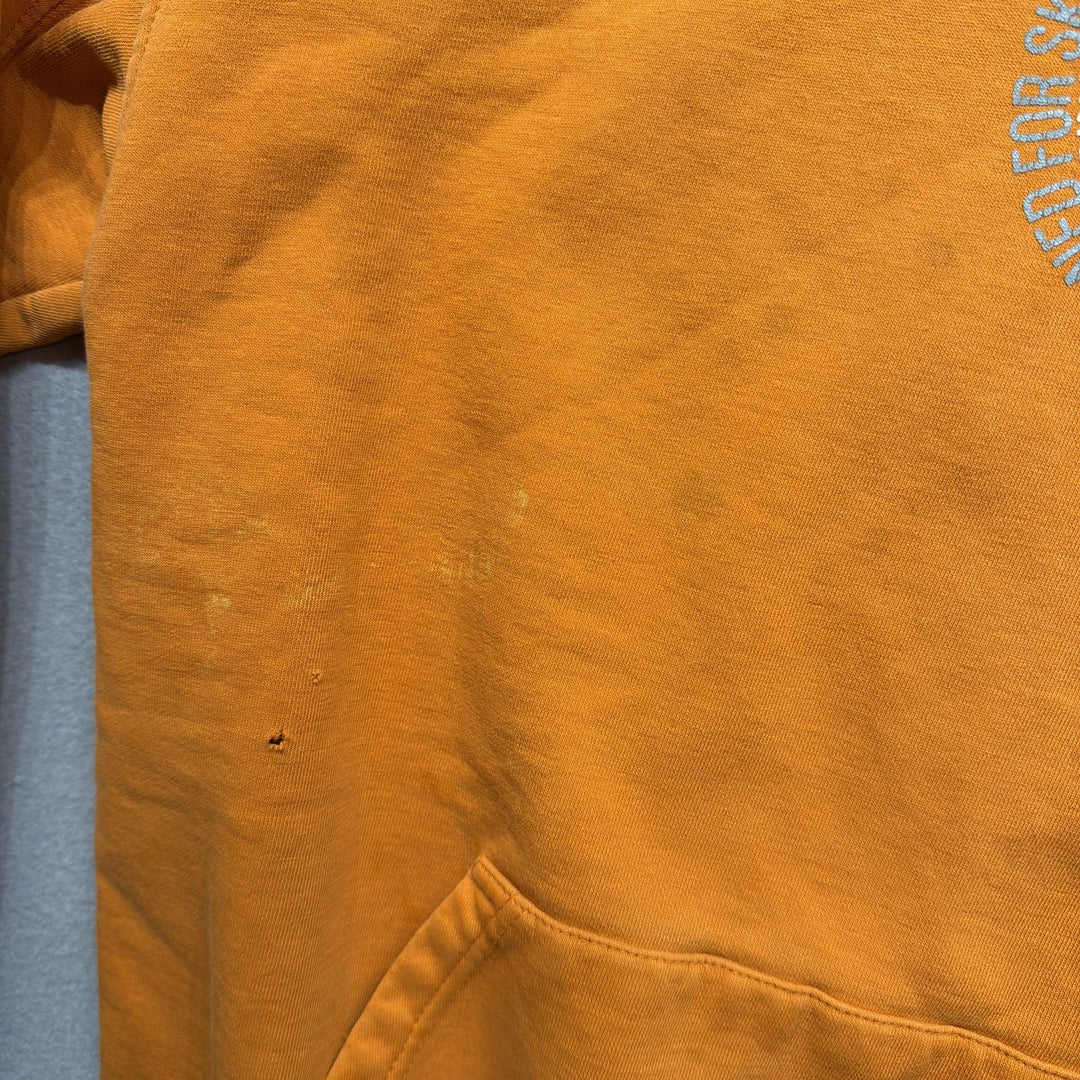 Y2K éS Skateboard Co Round Text Logo Hoodie Orange Size Large