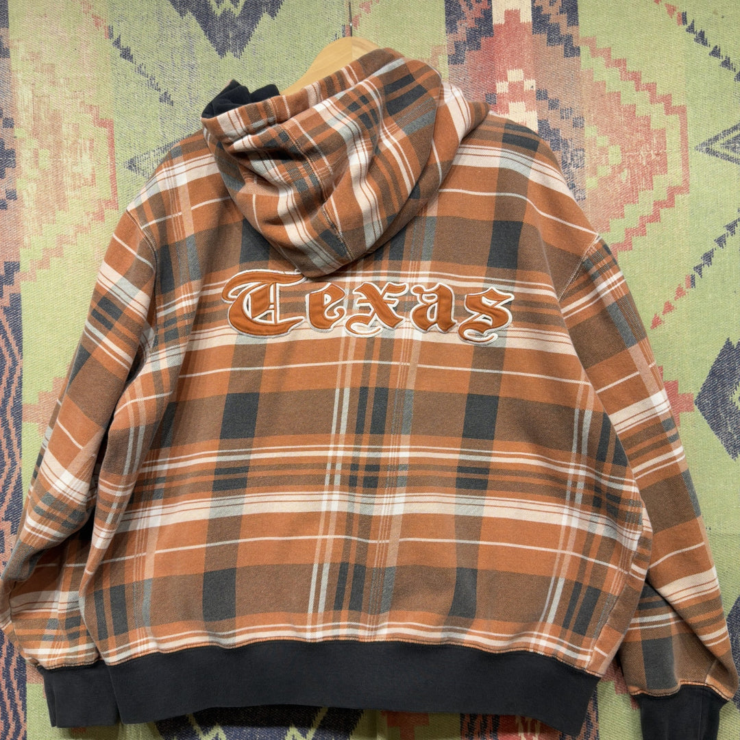 University of Texas Vintage Plaid Old English Hoodie Size XL Y2K 2000s