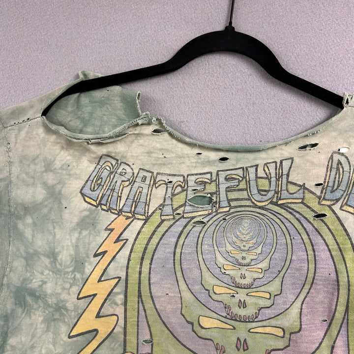 Vintage Grateful Dead Liquid Blue Heavily Distressed Thrashed T Shirt Size XL
