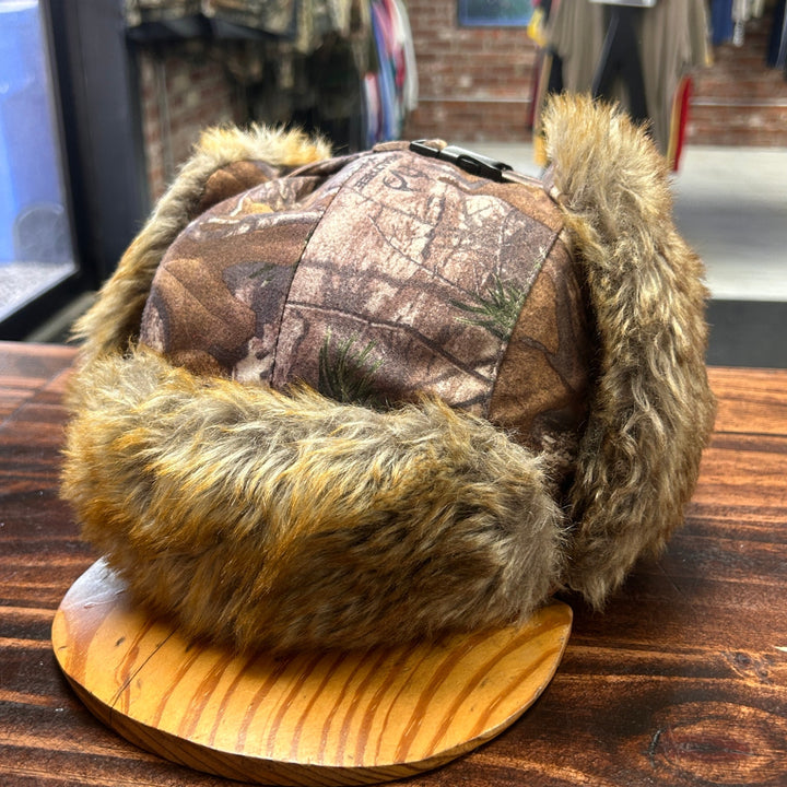 Hot Shot Camo Faux Fur Lined Winter Hunting Cap