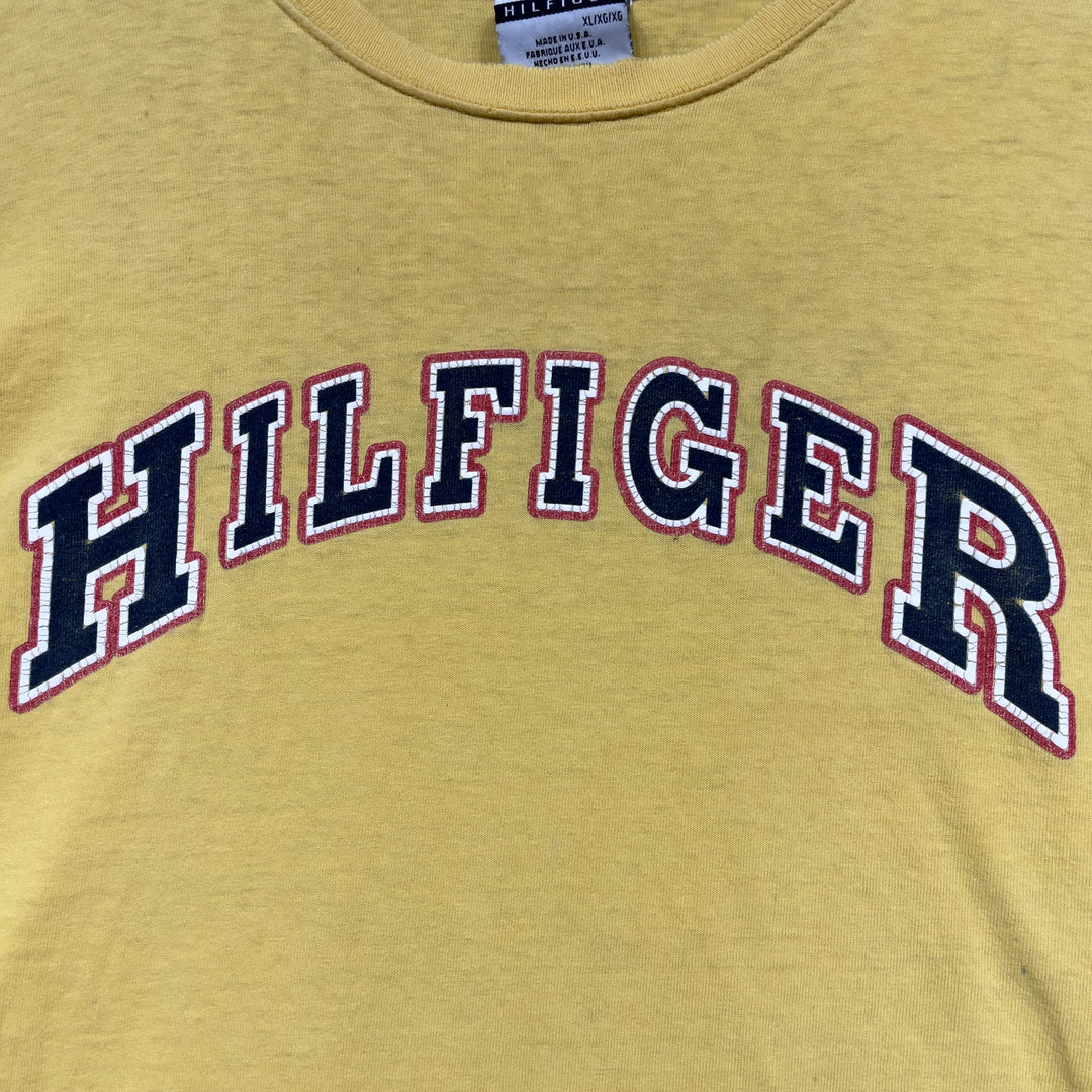 Vintage Tommy Hilfiger Distressed Yellow T Shirt size XL