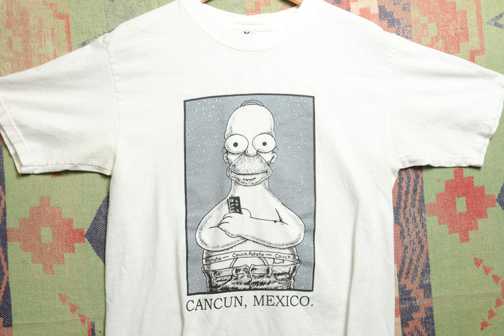 Cancun Mexico Homer Simpson Vintage T Shirt Medium 2000s