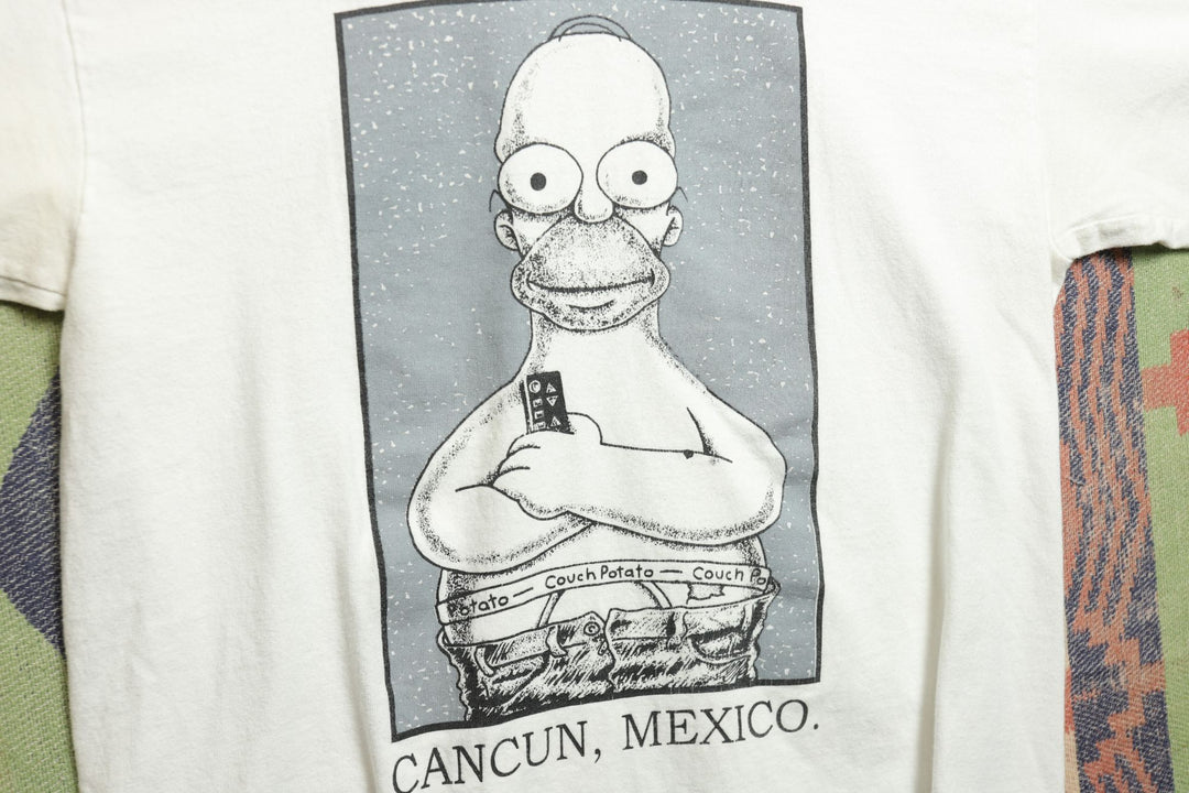 Cancun Mexico Homer Simpson Vintage T Shirt Medium 2000s