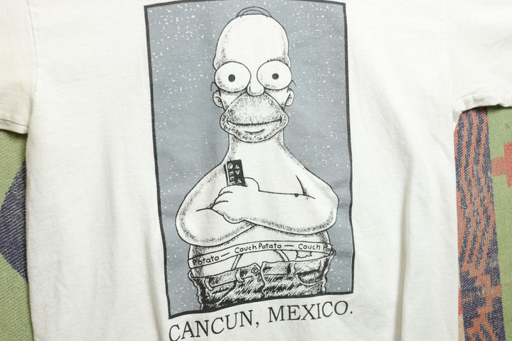 Cancun Mexico Homer Simpson Vintage T Shirt Medium 2000s