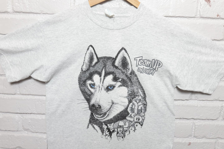 Husky Dogsled Vintage T Shirt 90s Medium