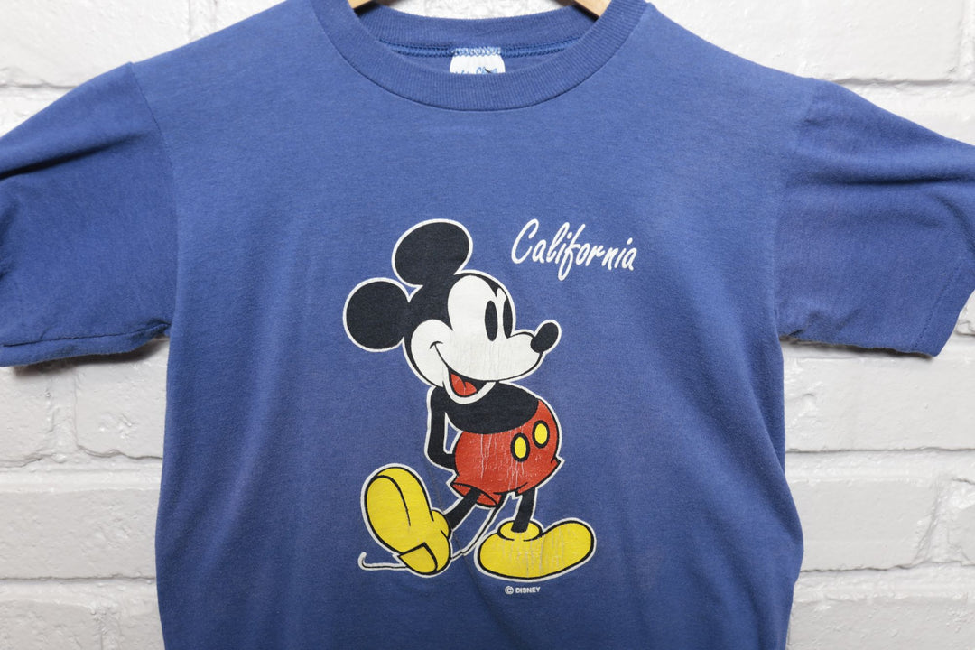 80s Vintage Disney Mickey Mouse California T Shirt Size YOUTH Large