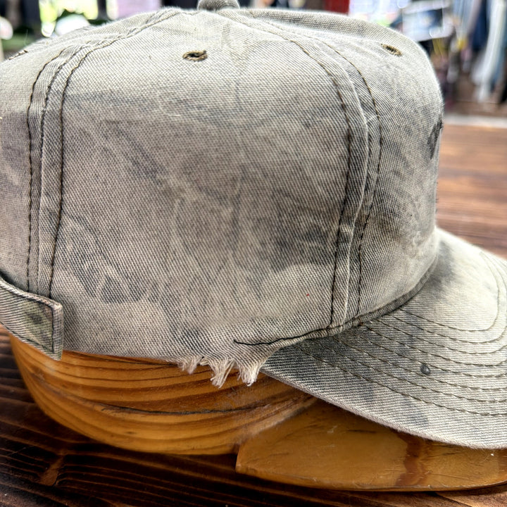 Vintage Distressed Ducks Unlimited Camo Strap Back Hat