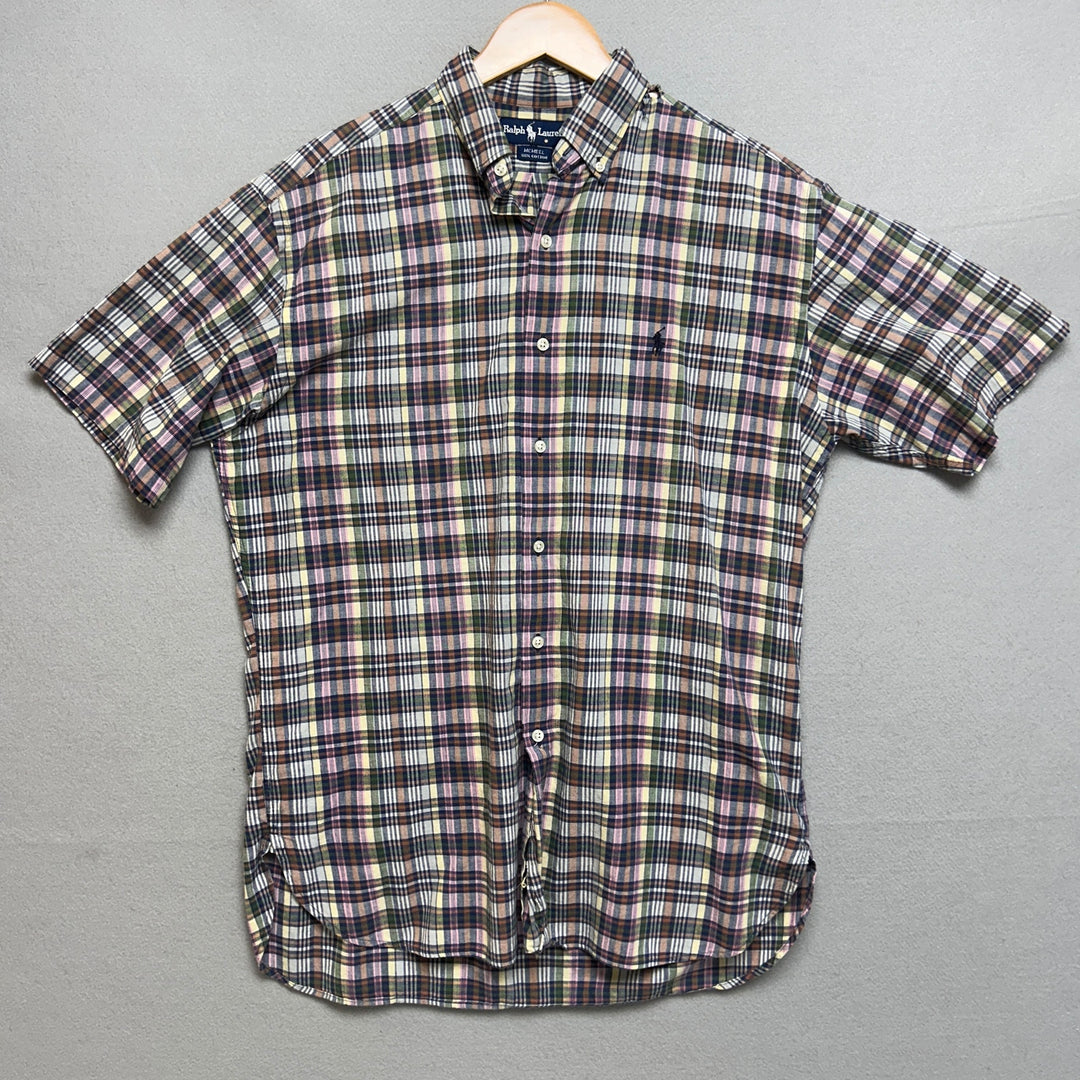 Vintage Polo Ralph lauren Plaid Button Down Shirt Size Medium