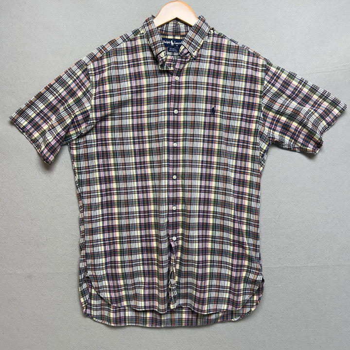 Vintage Polo Ralph lauren Plaid Button Down Shirt Size Medium