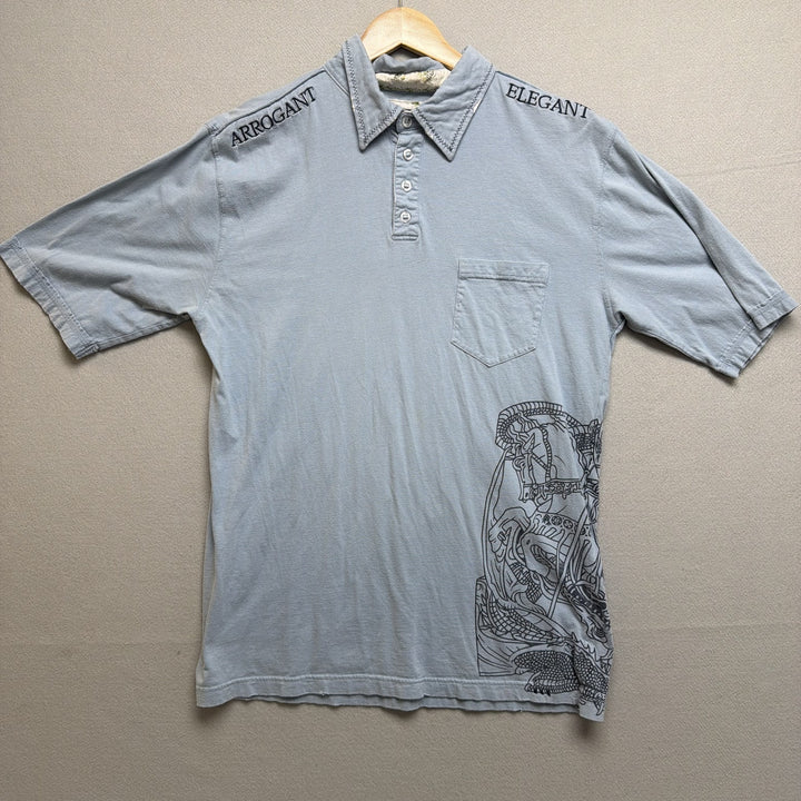 Vintage Y2K English Laundry Blue Polo Shirt Size Large