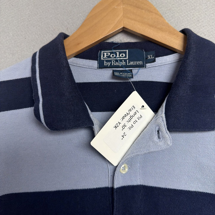 Vintage Ralph Lauren Two Tone Blue Polo Shirt Size XL