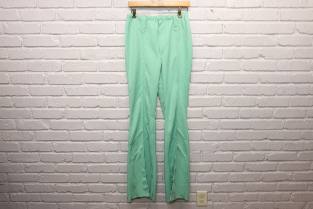 70s green flared pants size 26/37