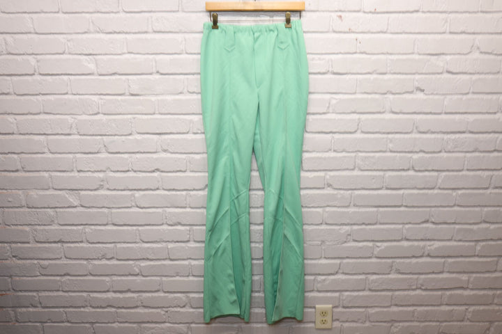 70s green flared pants size 26/37