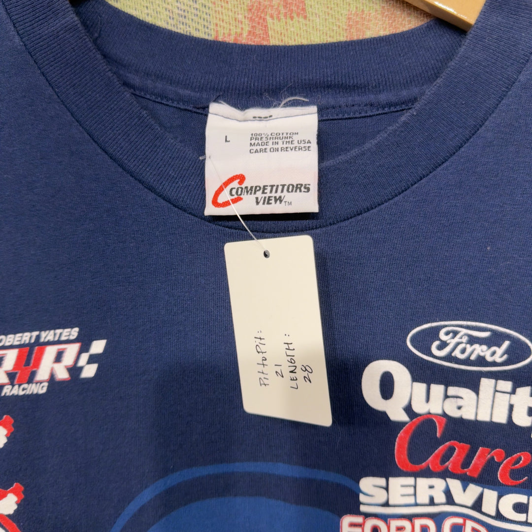 Ford Racing Dale Jarrett Vintage Nascar T Shirt Size Large 90s