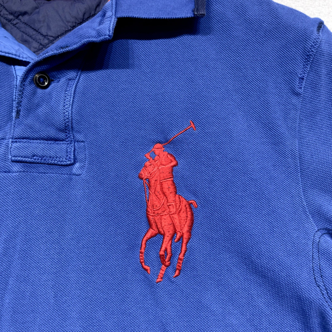 Vintage Polo Ralph Lauren Big Pony Blue Shirt Size Medium